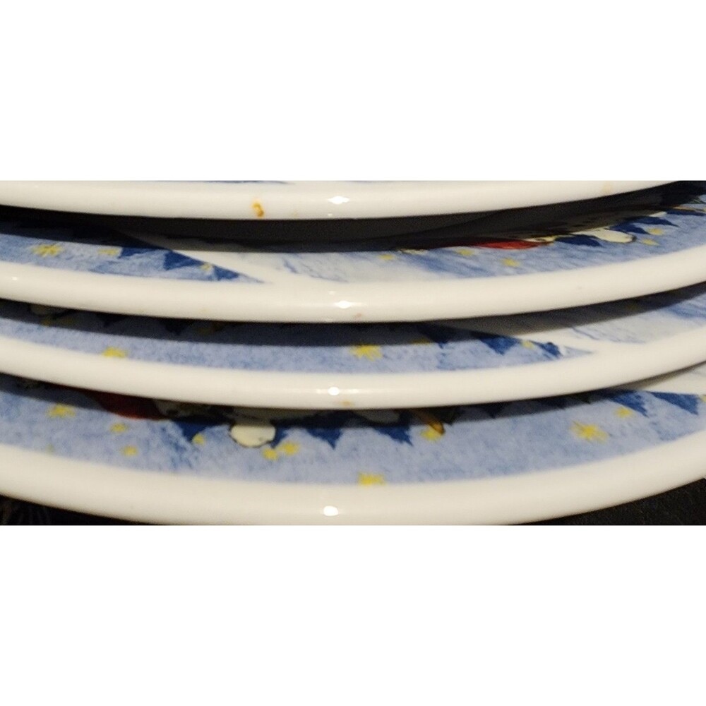 Oneida Snow Valley Snowman Plates Debbie Mumm 4 Pc Dinner Plate Holiday Dining,A - Picture 4 of 6